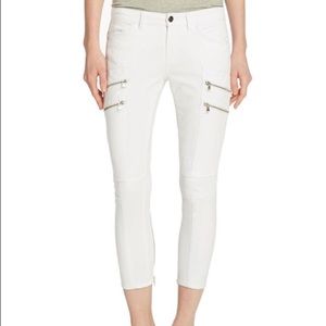 SL8 White Zipper Skinny Jeans